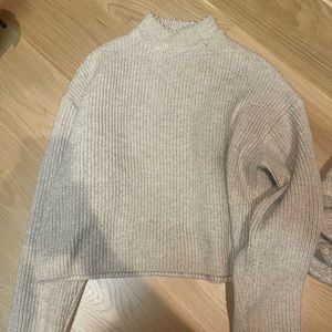 H&M Pearl Mockneck Cropped Sweater